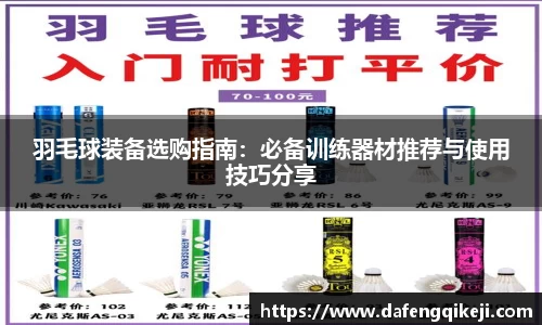羽毛球装备选购指南：必备训练器材推荐与使用技巧分享